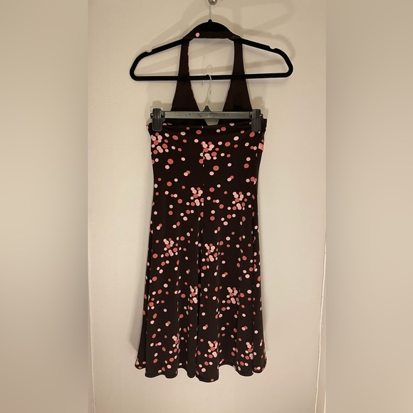 Brown dress with light and dark pink polka dots. Size M. - Picture 3 of 4